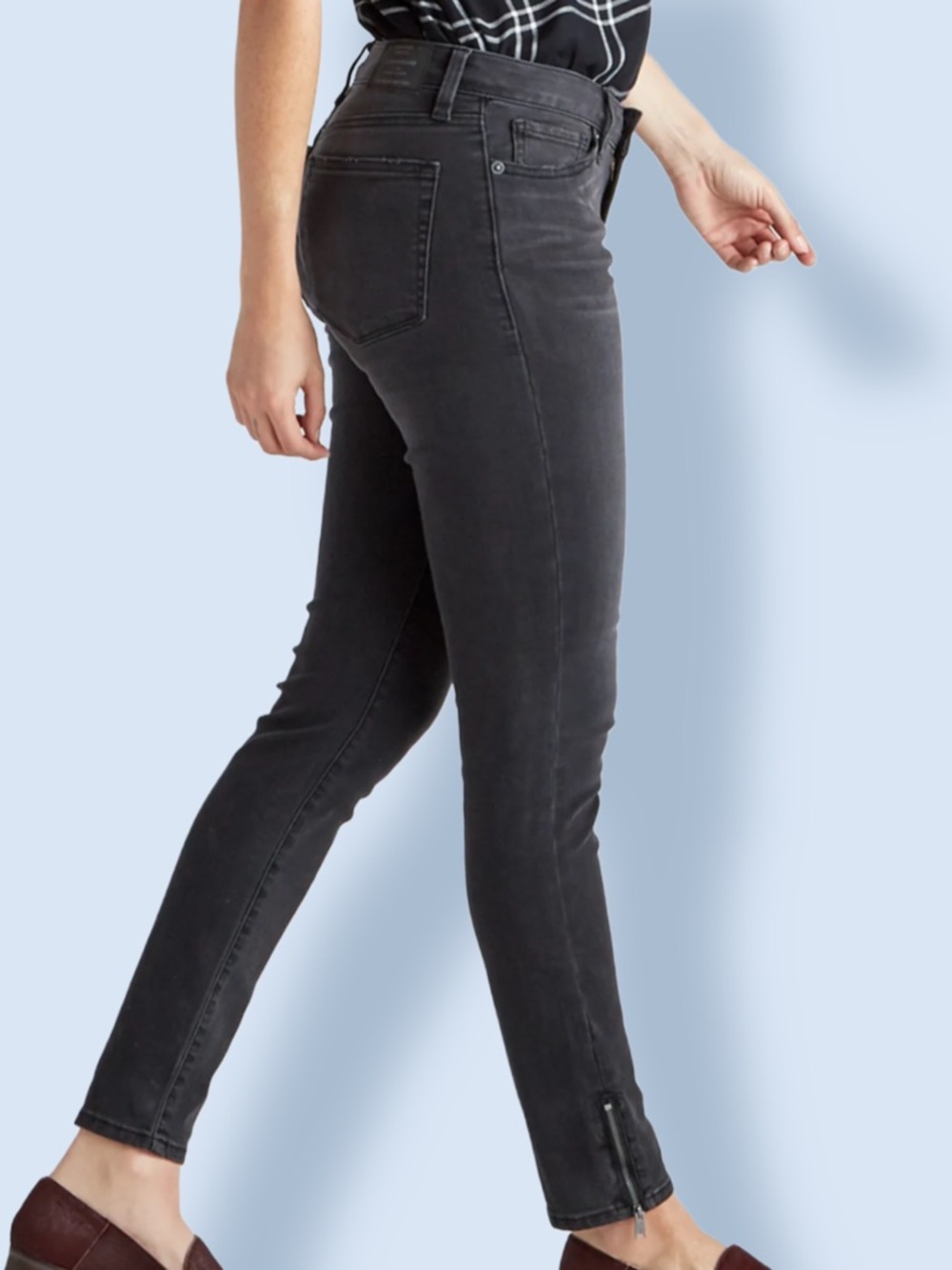Lucky Brand Low Rise Ankle Zip Lolita Vintage Black Charcoal Skinny Jeans NWT 26